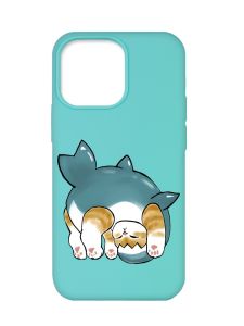 Матовий бірюзовий чохол на Apple iPhone 13 Pro :: Котик акула (принт 378)
