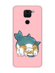 Матовий рожевий чохол на Xiaomi Redmi Note 9 :: Котик акула (принт 378)