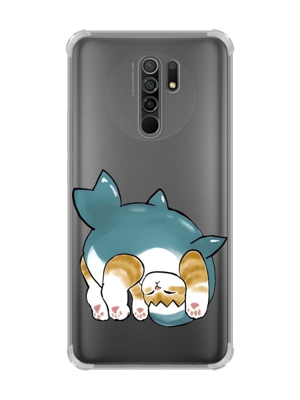 Чохол з потовщеними кутами на Xiaomi Redmi 9 :: Котик акула (принт 378)