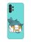 Матовий бірюзовий чохол на Samsung Galaxy A13 4G :: Котик акула (принт 378)