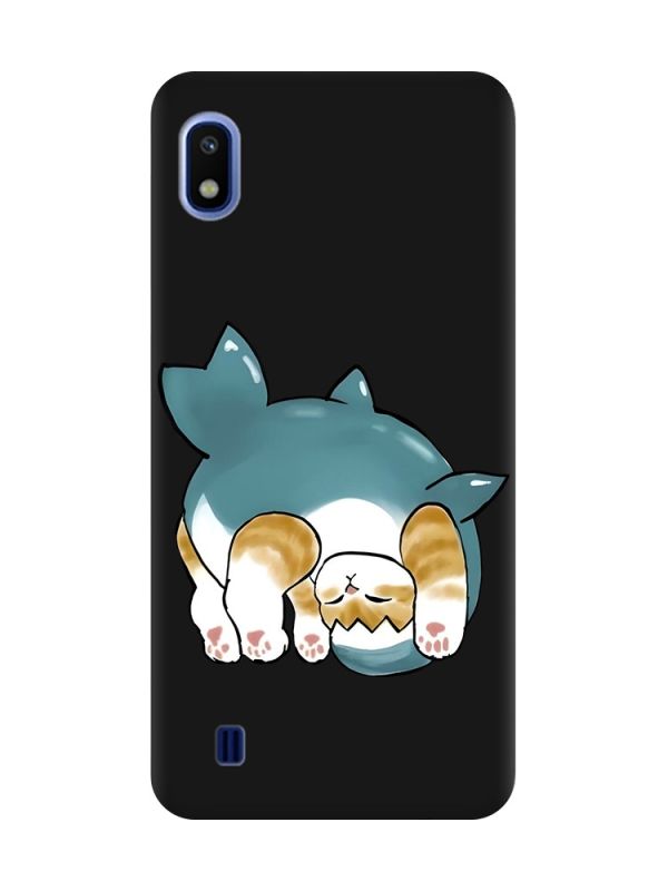 Матовий чорний чохол на Samsung Galaxy A10 (2019) A105 :: Котик акула (принт 378)