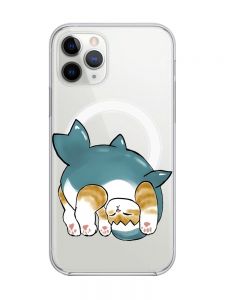 Магнітний чохол на iPhone 11 Pro Max із підтримкою MagSafe :: Котик акула (принт 378)