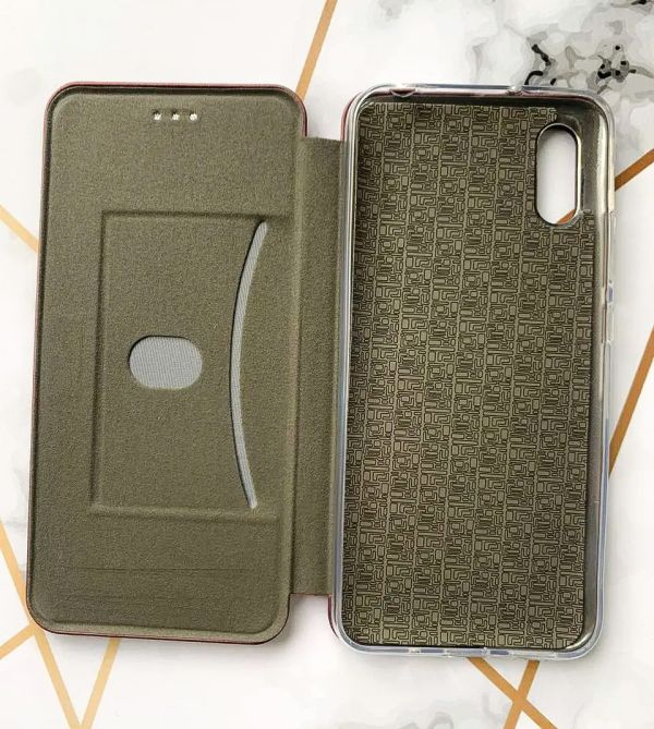 Чохол-книжка з малюнком для Xiaomi Redmi 9A Бордовий :: Скибки кавуна (принт 34)