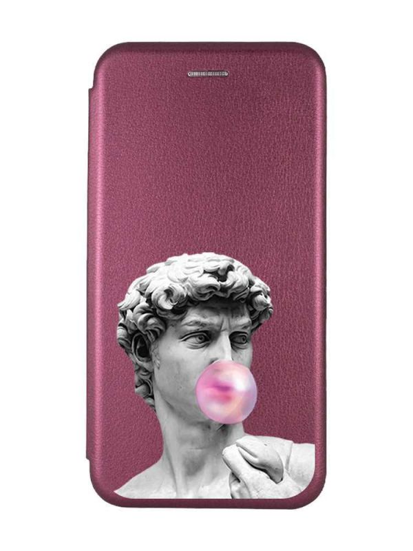 Чохол-книжка з малюнком для Xiaomi Redmi 9A Бордовий :: Скульптура (принт 352)