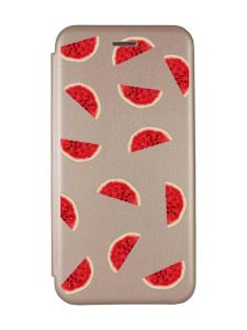 Чохол-книжка з малюнком для Xiaomi Redmi Note 9 Pro/9S/9 Pro Max Золотий :: Скибки кавуна (принт 34)