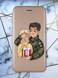 Чохол-книжка з малюнком для Samsung Galaxy A14 5G Золотий :: Подарунок Перемога (принт 178)