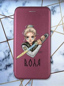Чохол-книжка з малюнком для Samsung Galaxy A03 (A035) Бордовий :: Українська захисниця (принт 170)