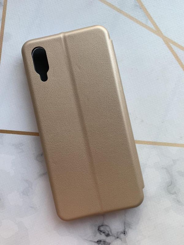 Чохол-книжка з малюнком для Samsung Galaxy A02/A022 (2021) Золотий :: Карта України (принт 261)
