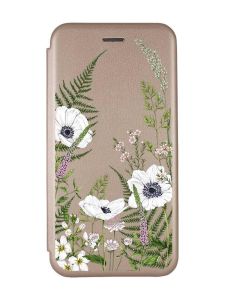 Чохол-книжка з малюнком для Samsung Galaxy A32 Золотий :: Квіти польові (принт 363)