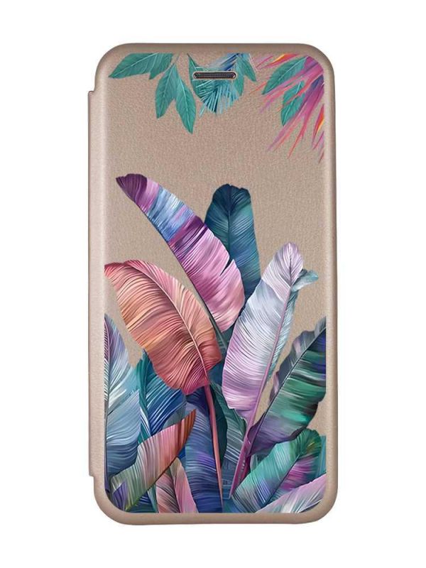 Чохол-книжка з малюнком для Xiaomi Redmi 10C Золотий :: Тропіки (принт 372)