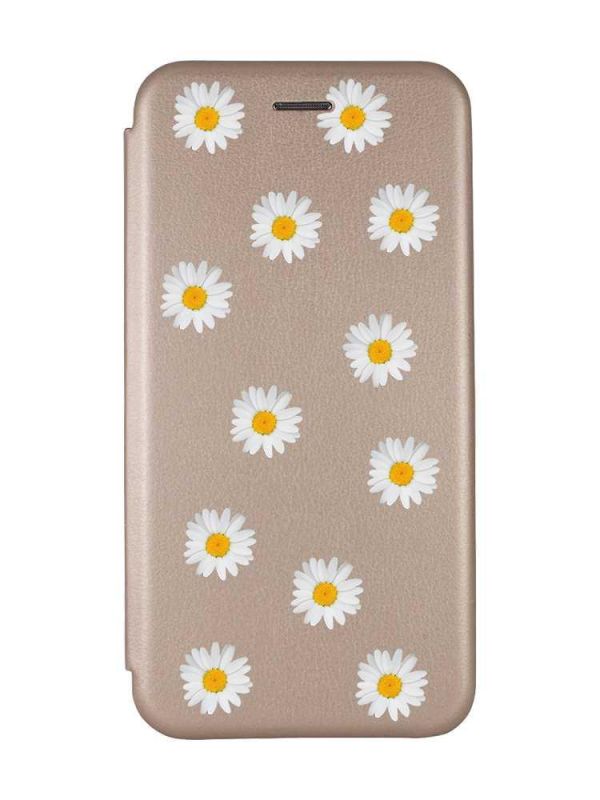 Чохол-книжка з малюнком для Samsung Galaxy A02/A022 (2021) Золотий :: Фон ромашки (принт 41)