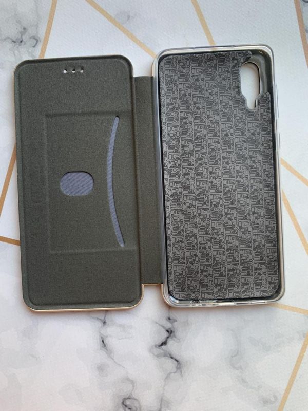 Чохол-книжка з малюнком для Samsung Galaxy A02/A022 (2021) Золотий :: Котик (принт 125)