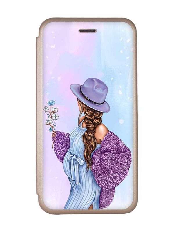 Чохол-книжка з малюнком для Samsung Galaxy A02/A022 (2021) Золотий :: В очікуванні хлопчика (принт 222)