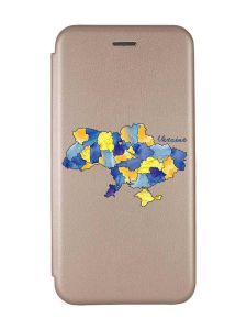 Чохол-книжка з малюнком для Samsung Galaxy A24 Золотий :: Карта України (принт 261)
