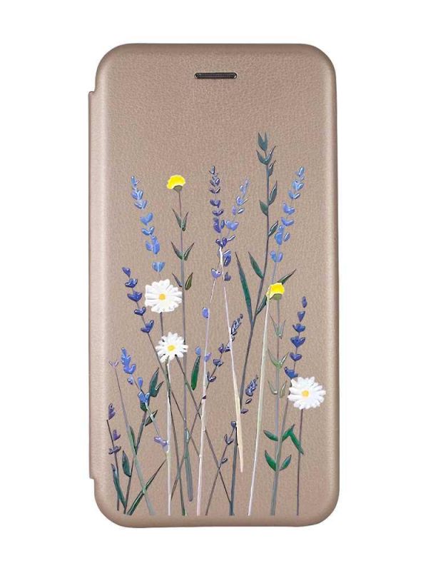Чохол-книжка з малюнком для Samsung Galaxy A24 Золотий :: Польові квіти (принт 270)