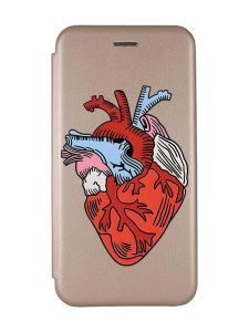 Чохол-книжка з малюнком для Samsung Galaxy A24 Золотий :: Серце анатомічне (принт 250)