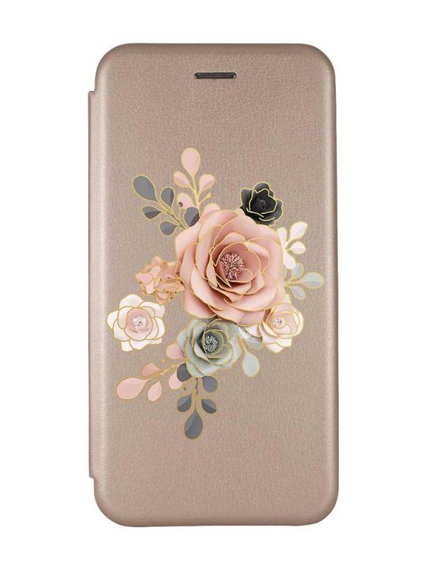Чохол-книжка з малюнком для Samsung Galaxy A24 Золотий :: Троянди (принт 275)