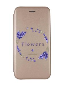 Чохол-книжка з малюнком для Samsung Galaxy A14 5G Золотий :: Лавандовий віночок (принт 19)