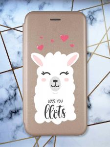 Чохол-книжка з малюнком для Samsung Galaxy A14 5G Золотий :: Лама (принт 94)