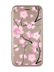 Чохол-книжка з малюнком для Samsung Galaxy A14 5G Золотий :: Квітуча сакура (принт 282)