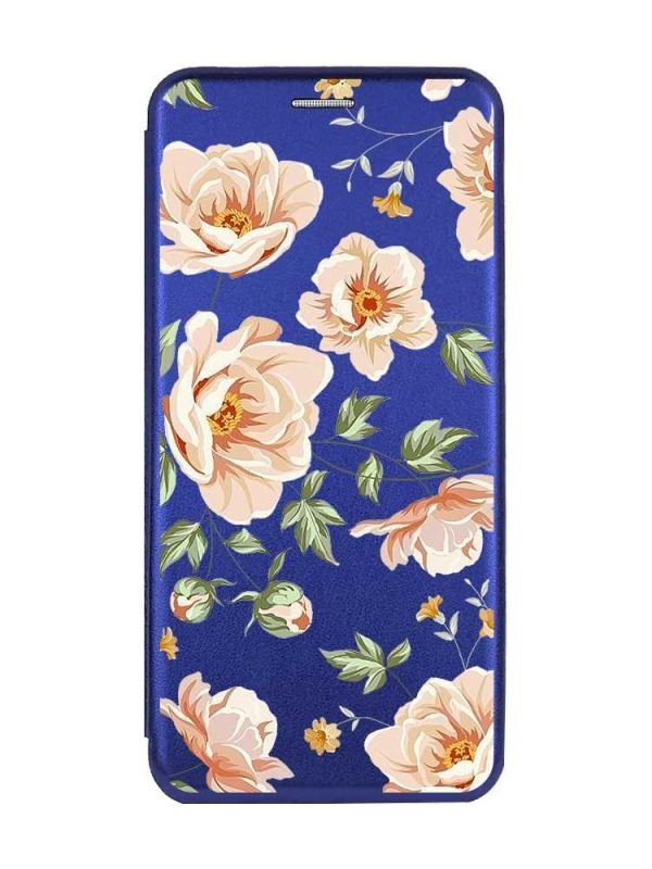 Чохол-книжка з малюнком для Samsung Galaxy A14 5G Синій :: Квіти пастельні (принт 277)