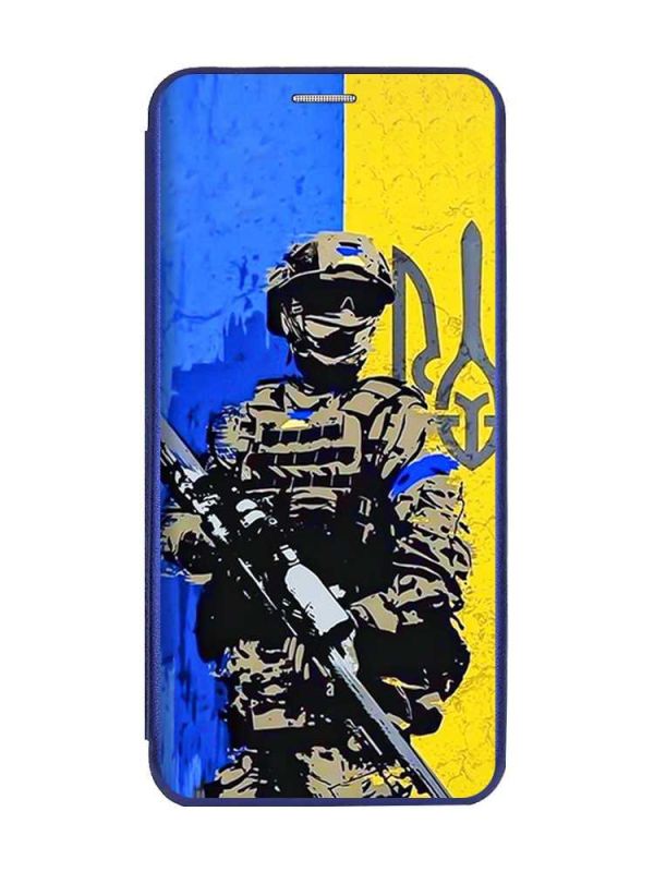 Чохол-книжка з малюнком для Samsung Galaxy A14 5G Синій :: Солдат (патріотичний принт 350)