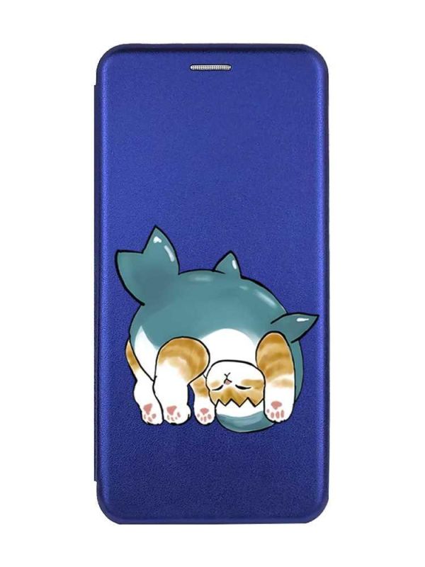 Чохол-книжка з малюнком для Samsung Galaxy A14 5G Синій :: Котик акула (принт 378)