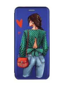 Чохол-книжка з малюнком для Samsung Galaxy A24 (A245) Синій :: Дівчина в зеленому (принт 224)