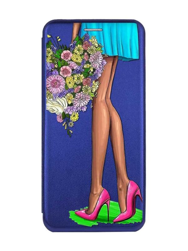 Чохол-книжка з малюнком для Samsung Galaxy A14 5G Синій :: Квітковий настрій (принт 226)