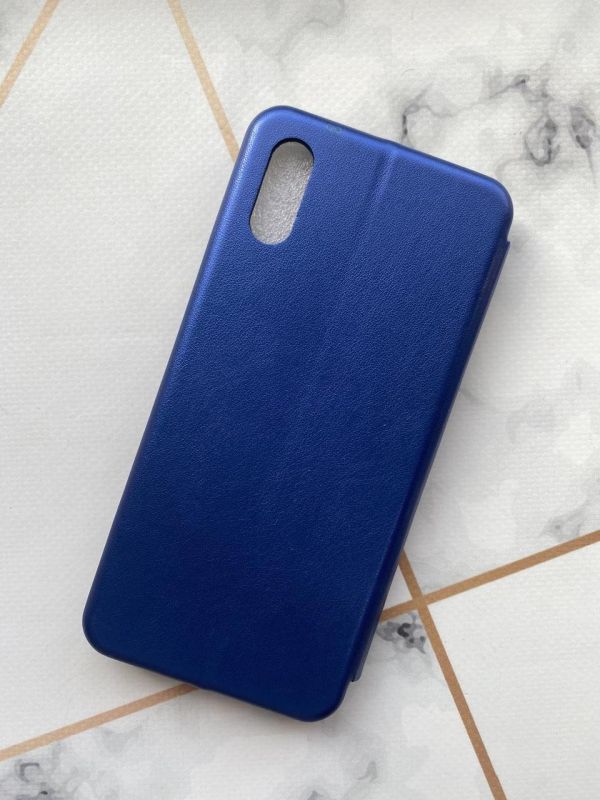 Чохол-книжка з малюнком для Xiaomi Redmi 9A Синій :: Дівчина з листям (принт 221)
