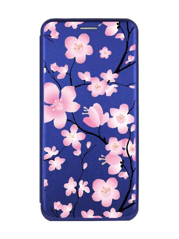 Чохол-книжка з малюнком для Xiaomi Redmi 9A Синій :: Квітуча сакура (принт 282)