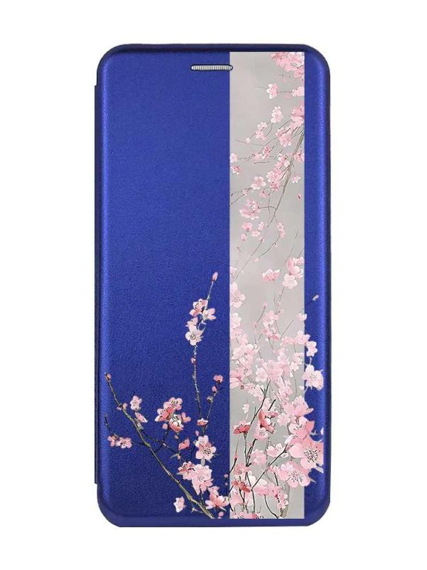 Чохол-книжка з малюнком для Xiaomi Redmi 9A Синій :: Сакура у цвіті (принт 286)