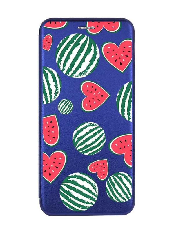 Чохол-книжка з малюнком для Xiaomi Redmi 9A Синій :: Кавуни сердечка (принт 343)