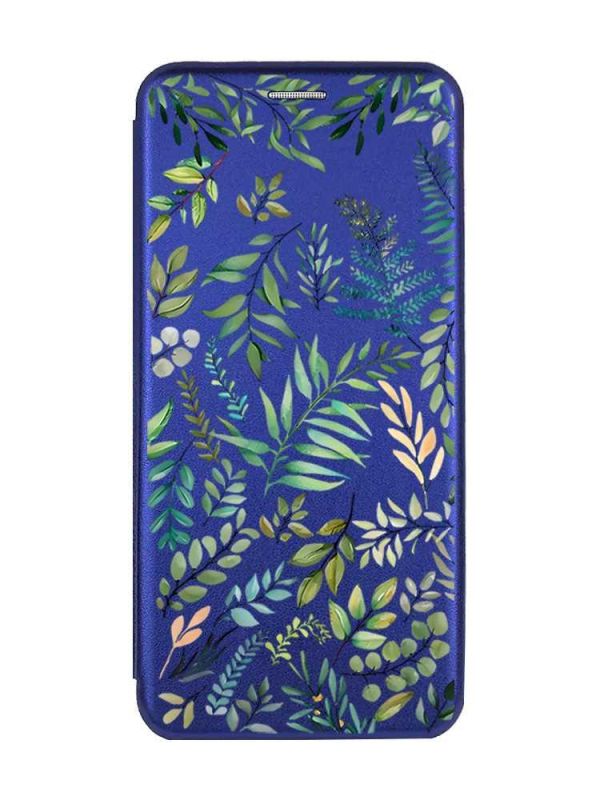 Чохол-книжка з малюнком для Xiaomi Redmi 9A Синій :: Рослинний фон (принт 377)