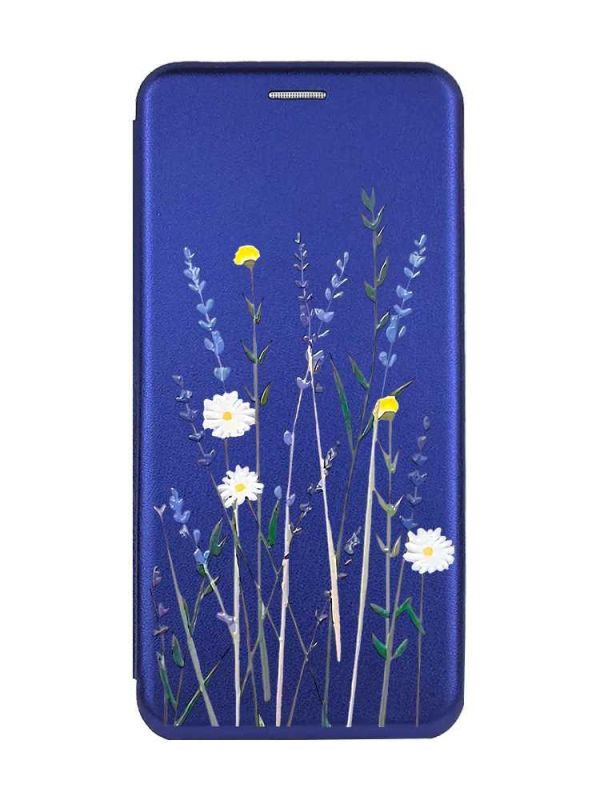 Чохол-книжка з малюнком для Xiaomi Redmi Note 13 Pro 4G Синій :: Польові квіти (принт 270)