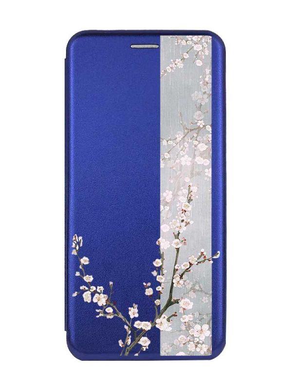 Чохол-книжка з малюнком для Xiaomi Redmi Note 13 Pro 4G Синій :: Квітуча сакура (принт 285)