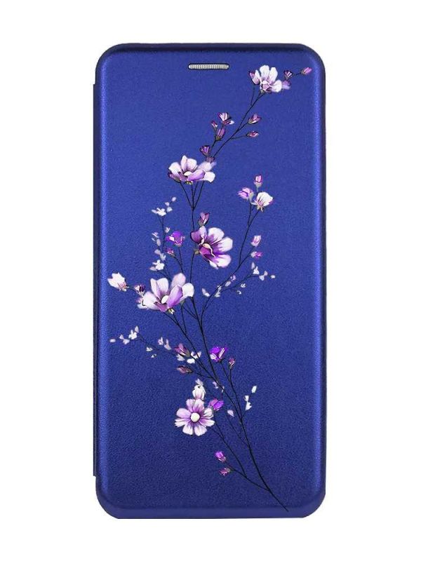 Чохол-книжка з малюнком для Xiaomi Redmi Note 13 Pro 4G Синій :: Гілочка квітів (принт 278)