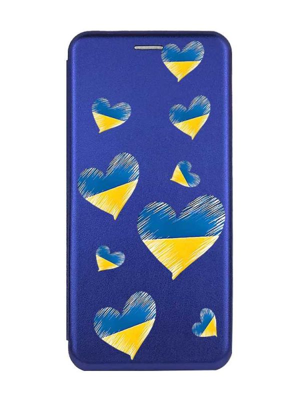 Чохол-книжка з малюнком для Xiaomi Redmi Note 13 Pro 4G Синій :: Сердечка. Україна (принт 258)