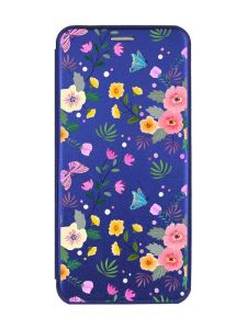 Чохол-книжка з малюнком для Xiaomi Redmi Note 13 Pro 4G Синій :: Квітковий фон (принт 369)