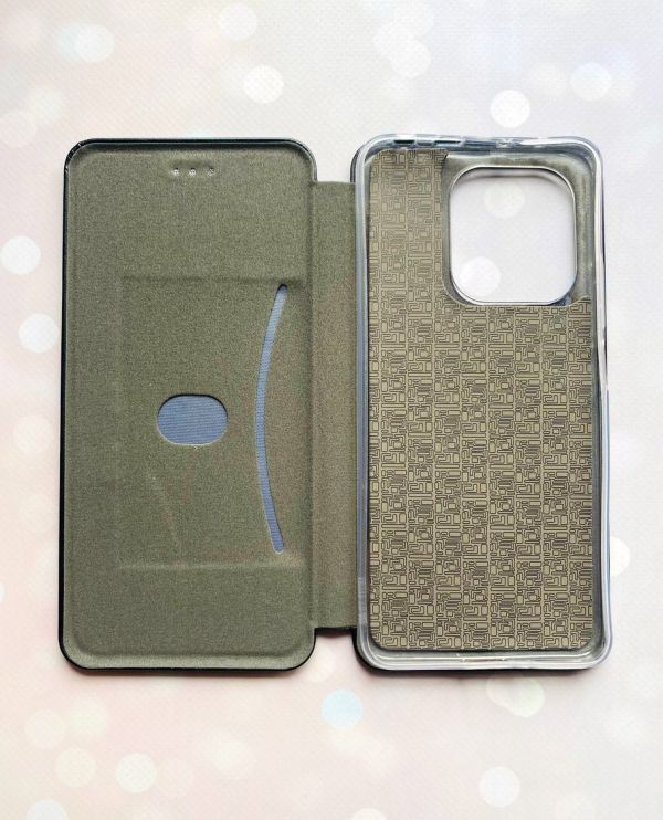 Чохол-книжка з малюнком для Xiaomi Redmi Note 13 4G Чорний :: Українка з колосками (принт 173)