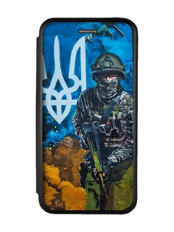 Чохол-книжка з малюнком для Samsung Galaxy A04E (A042) Чорний :: Захисник (принт 349)