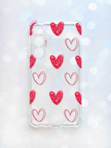 Чохол з потовщеними кутами на Samsung Galaxy A35 (A356) :: Сердечка червоні (принт 77)
