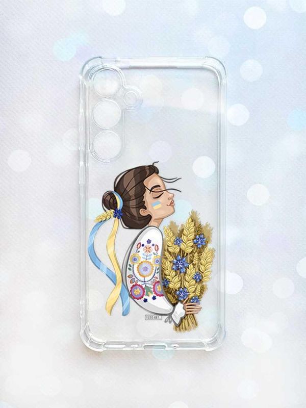 Чохол з потовщеними кутами на Samsung Galaxy A35 (A356) :: Українка з колосками (принт 172)