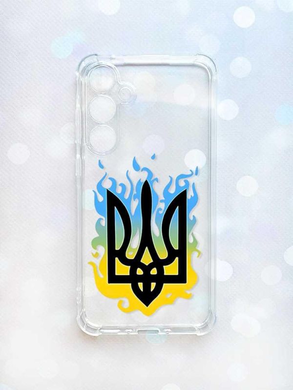 Чохол з потовщеними кутами на Samsung Galaxy A35 (A356) :: Тризуб Полум'я (принт 257)
