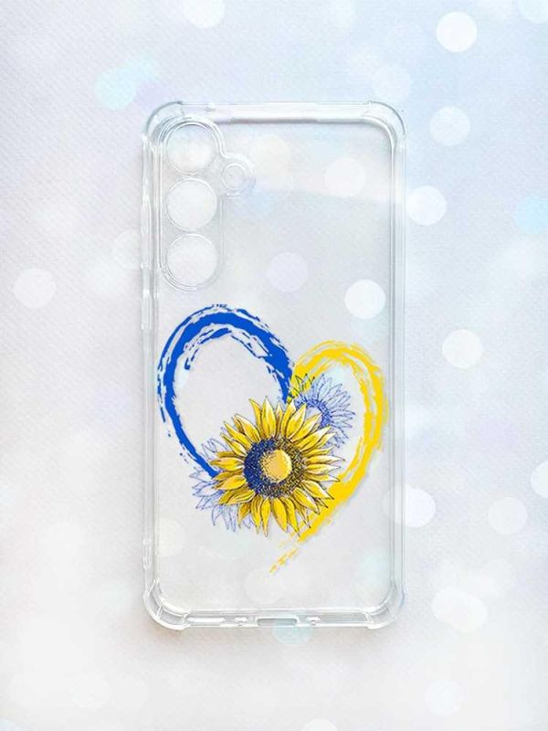 Чохол з потовщеними кутами на Samsung Galaxy A35 (A356) :: Серце з соняхом. Україна (принт 260)