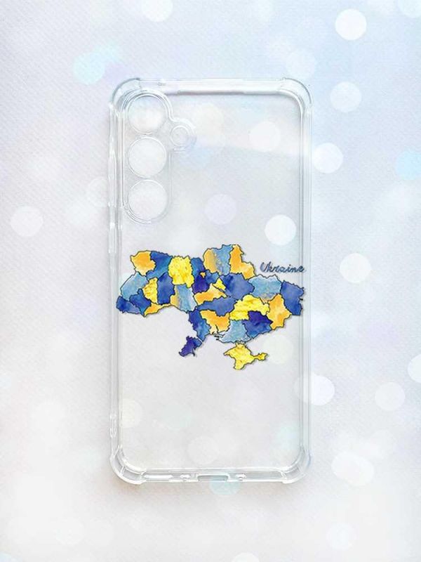 Чохол з потовщеними кутами на Samsung Galaxy A35 (A356) :: Карта України (принт 261)