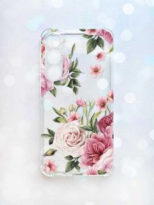 Чохол з потовщеними кутами на Samsung Galaxy A35 (A356) :: Рожеві квіти (принт 287)