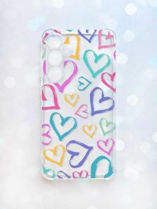 Чохол з потовщеними кутами на Samsung Galaxy A35 (A356) :: Різнокольорові сердечка (принт 332)