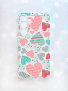 Чохол з потовщеними кутами на Samsung Galaxy A35 (A356) :: Різнокольорові сердечка (принт 334)