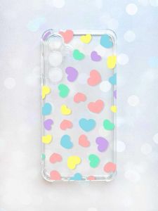 Чохол з потовщеними кутами на Samsung Galaxy A35 (A356) :: Різнокольорові сердечка (принт 335)